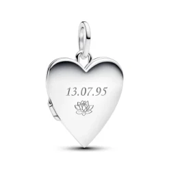 Pandora Moments Engravable Openable Heart Tag riipus, hopea, 394013C01