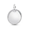 Pandora Moments Engravable Round Tag riipus, hopea, 394007C01