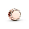 Pandora Moments Engravable Sparkling Button hela, ruusukullattu, 788747C01