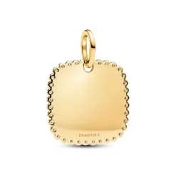 Pandora Moments Engravable Square Tag riipus, keltakullattu, 364009C01
