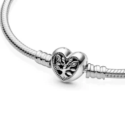 Pandora Moments Family Tree Heart Clasp Snake Chain rannekoru, hopea, 598827C01