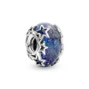Pandora Moments Galaxy Blue & Star Murano hela, hopea, 790015C00