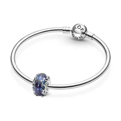 Pandora Moments Galaxy Blue & Star Murano hela, hopea, 790015C00