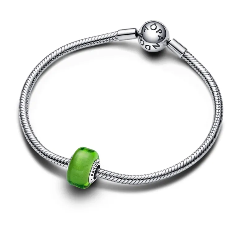 Pandora Moments Green Mini Murano Glass hela, hopea, 793106C00