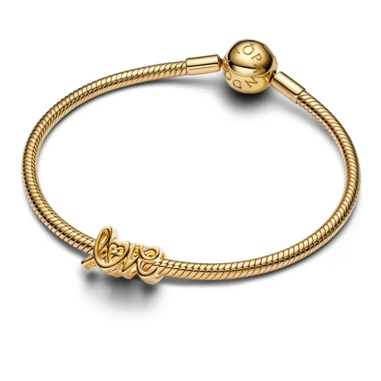 Pandora Moments Handwritten Love hela, keltakullattu, 763055C00