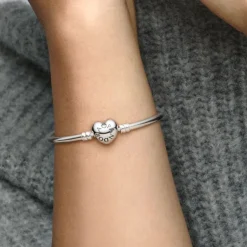 Pandora Moments Heart Clasp rannerengas, hopea, 596268