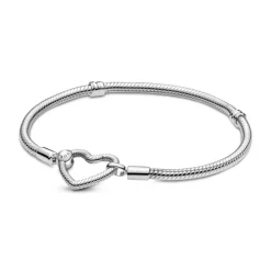Pandora Moments Heart Closure Snake Chain rannekoru, hopea, 599539C00