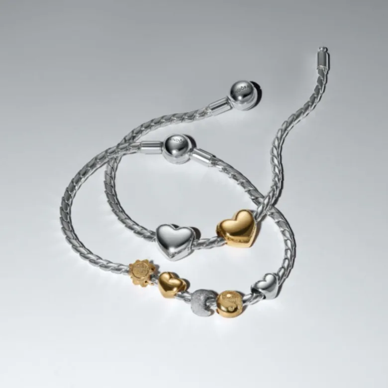 Pandora Moments Heart mini hela, keltakullattu, 763998C00