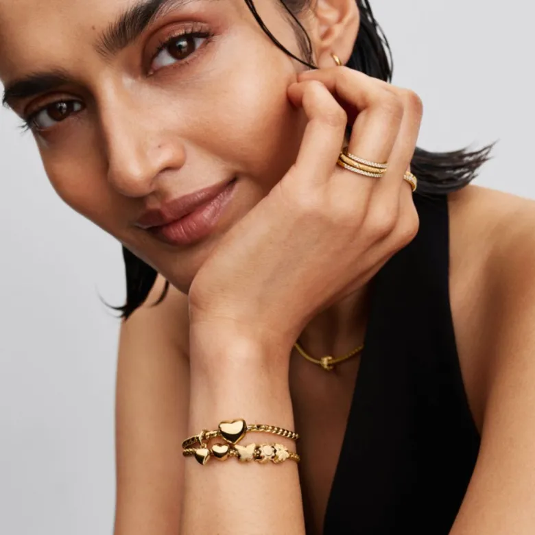 Pandora Moments Heart mini hela, keltakullattu, 763998C00