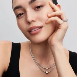 Pandora Moments Heart mini hela, hopea, 793998C00