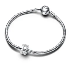 Pandora Moments Heart Pattern lukkopala, hopea, 792828C00