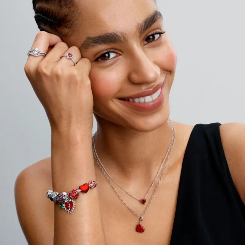 Pandora Moments Hearts Round lukkopala, hopea, 793679C01