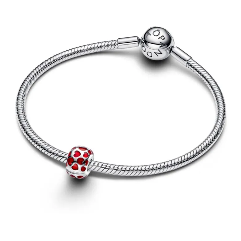 Pandora Moments Hearts Round lukkopala, hopea, 793679C01