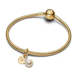 Pandora Moments Hook Double hela, keltakullattu, 763891C01