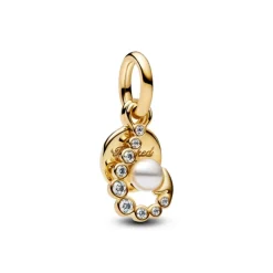 Pandora Moments Hook Double hela, keltakullattu, 763891C01