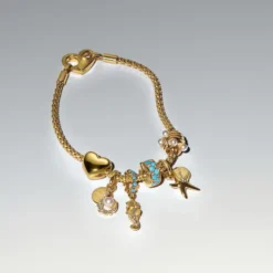 Pandora Moments Hook Double hela, keltakullattu, 763891C01