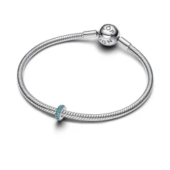 Pandora Moments Ice Blue Stone Spacer, hopeaa, 791359C01