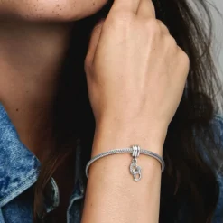 Pandora Moments Interlocking Hearts hela, hopea, 791242CZ
