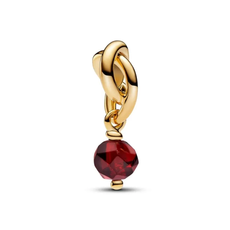Pandora Moments January Red Eternity Circle hela, keltakullattu, 763462C01