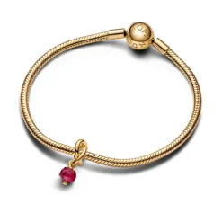 Pandora Moments July True Red Eternity Circle hela, keltakullattu, 763462C07