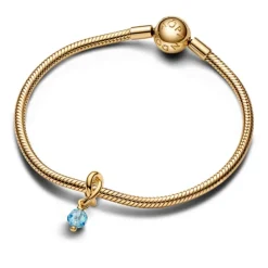 Pandora Moments March Sea Aqua Blue Eternity Circle hela, keltakullattu, 763462C03
