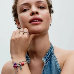 Pandora Moments Metallic Pink Heart hela, hopea, 793337C03