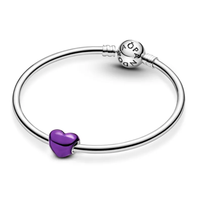 Pandora Moments Metallic Purple Heart hela, hopea, 793337C01