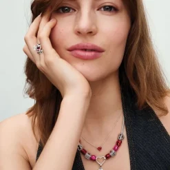 Pandora Moments Metallic Red Heart hela, hopea, 793337C02