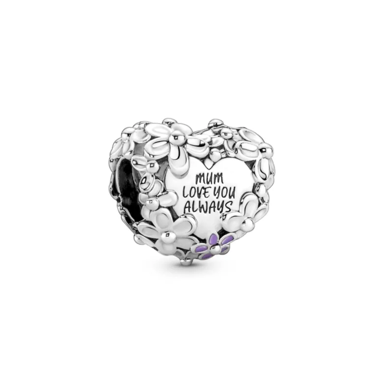 Pandora Moments Mum Daisy Heart hela, hopea, 791155C01