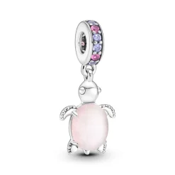 Pandora Moments Murano Glass Pink Sea Turtle hela, hopea, 798939C02