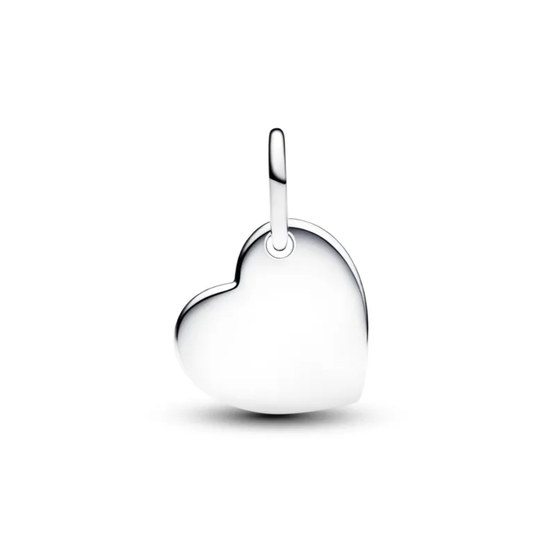 Pandora Moments October Engravable Pink Stone Heart hela, hopea, 794295C10