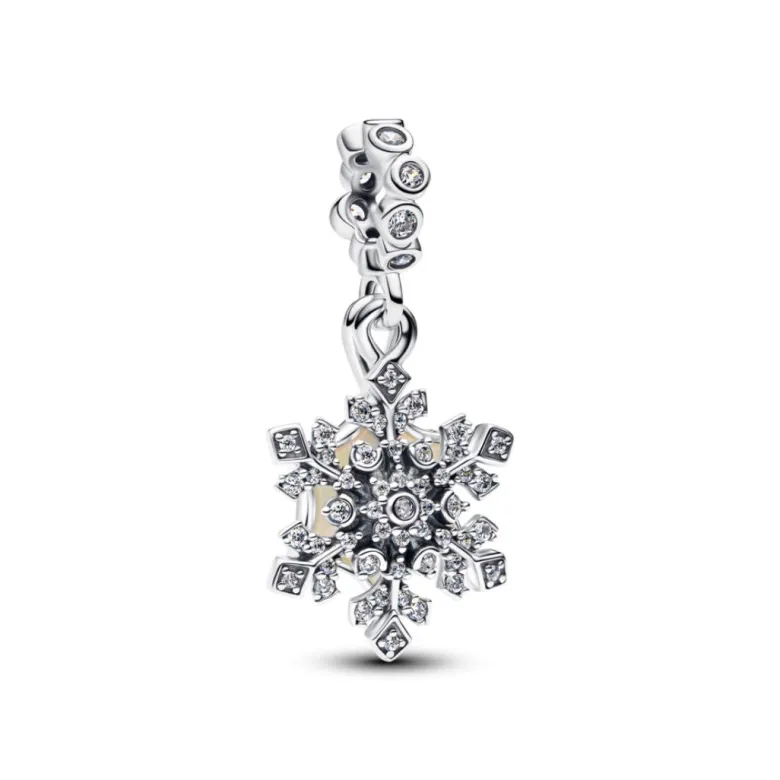 Pandora Moments Opalescent Snowflake Double hela, hopea, 794142C01