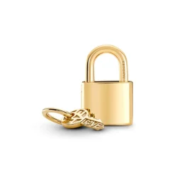 Pandora Moments Padlock & Key hela, keltakullattu, 760088C01