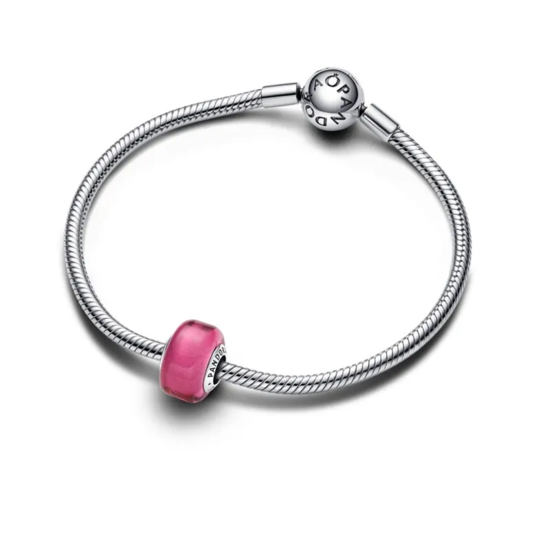 Pandora Moments Pink Mini Murano Glass hela, hopea, 793107C00