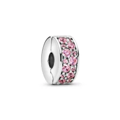 Pandora Moments Pink Pavé lukkopala, hopea, 791817PCZ