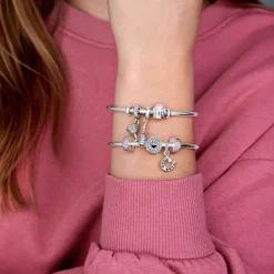 Pandora Moments Pink Pavé lukkopala, hopea, 791817PCZ