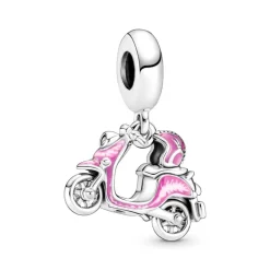 Pandora Moments Pink Scooter Dangle hela, hopea, 791057C01