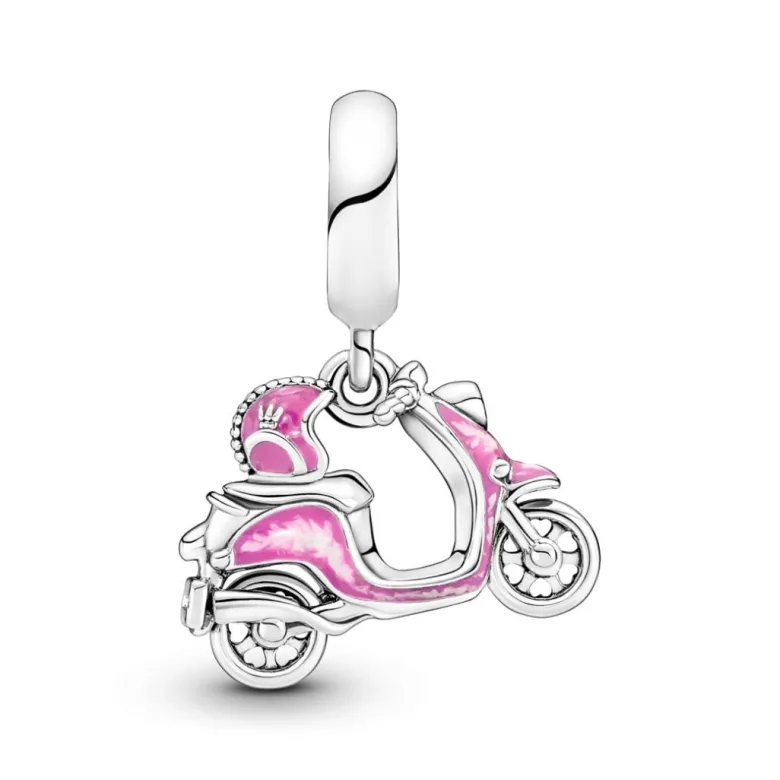 Pandora Moments Pink Scooter Dangle hela, hopea, 791057C01