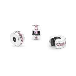 Pandora Moments Pink Sparkling Row lukkopala, hopea, 791972PCZ