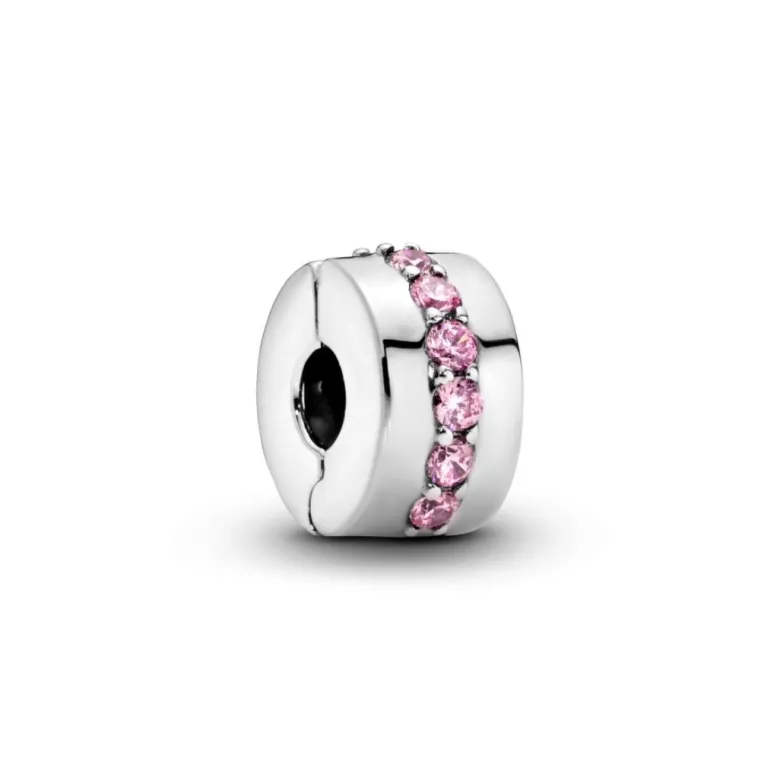 Pandora Moments Pink Sparkling Row lukkopala, hopea, 791972PCZ