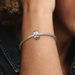 Pandora Moments Pink Sparkling Row lukkopala, hopea, 791972PCZ