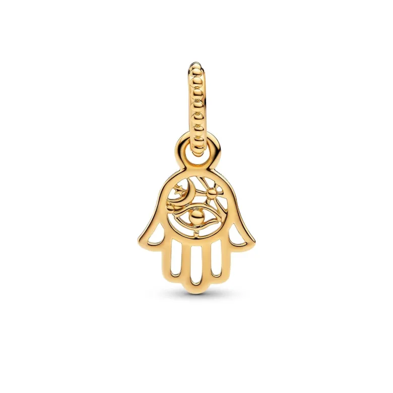 Pandora Moments Protective Hamsa Hand hela, keltakullattu, 769144C00