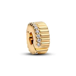 Pandora Moments Ribbed lukkopala, keltakullattu, 764078C01
