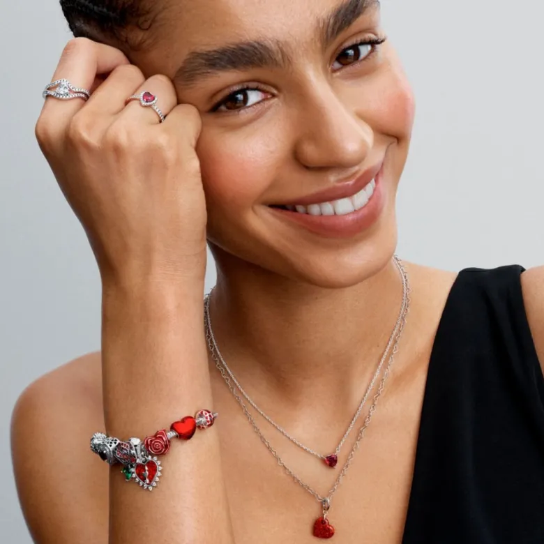 Pandora Moments Rose Heart hela, hopea, 793673C01