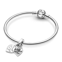 Pandora Moments Rose Heart Padlock hela, hopea, 790086C00