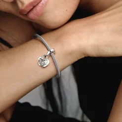 Pandora Moments Rose Heart Padlock hela, hopea, 790086C00