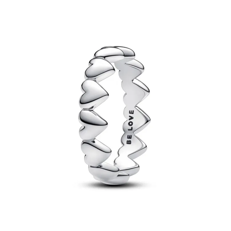 Pandora Moments Row of Hearts sormus, hopea, 193427C00