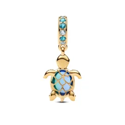 Pandora Moments Sea Turtle Murano Glass hela, keltakullattu, 768939C01