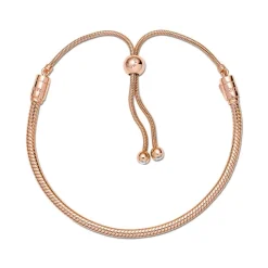 Pandora Moments Snake Chain Slider rannekoru, ruusukullattu, 589652C01-2