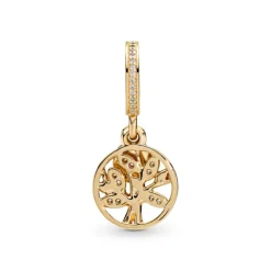 Pandora Moments Sparkling Family Tree Dangle hela, keltakullattu, 768661C01